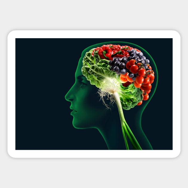 Brain food, conceptual image (C006/8482) Sticker by SciencePhoto